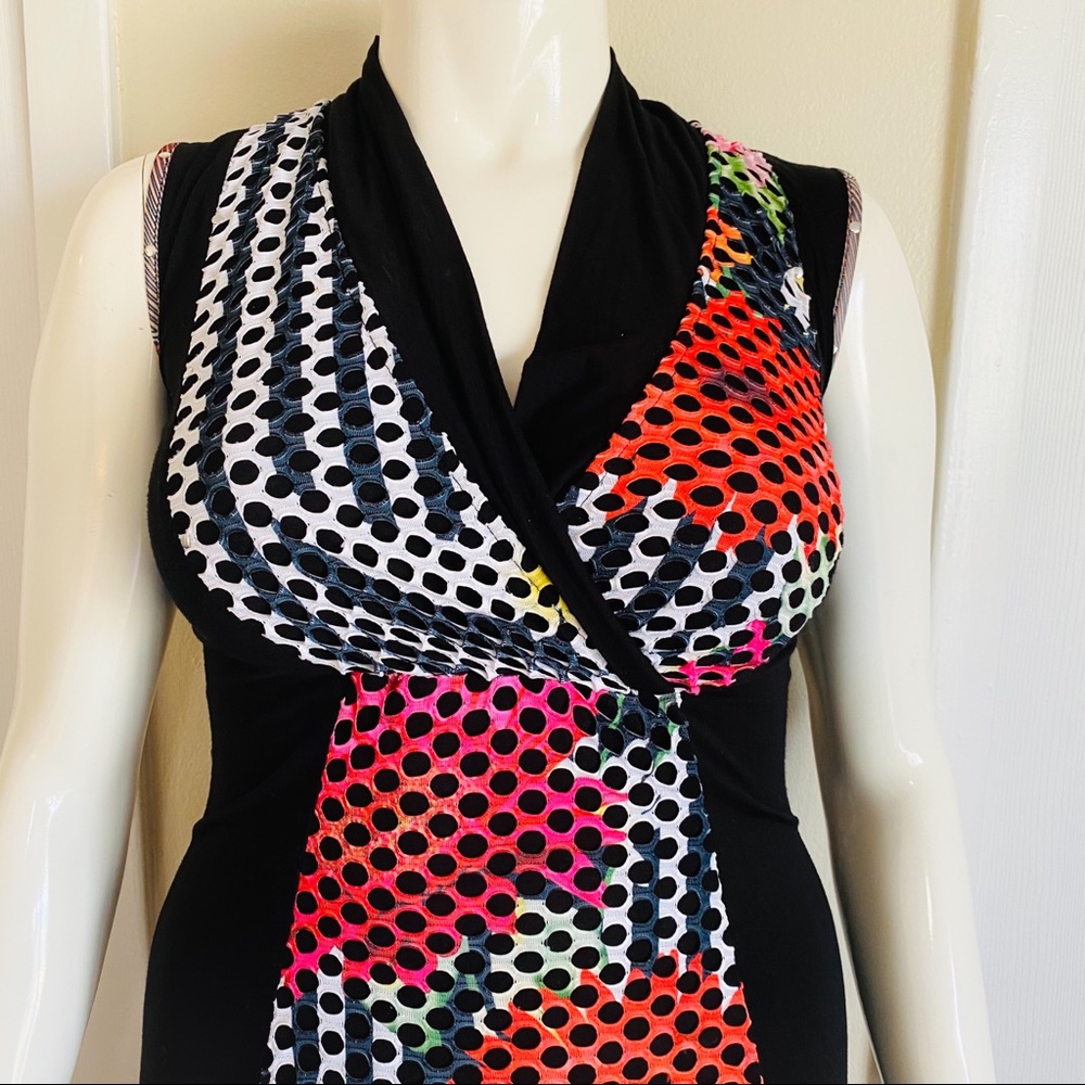 Tango Mango Stunning Unique Mixed Media Mesh Dress - Picture 3 of 12